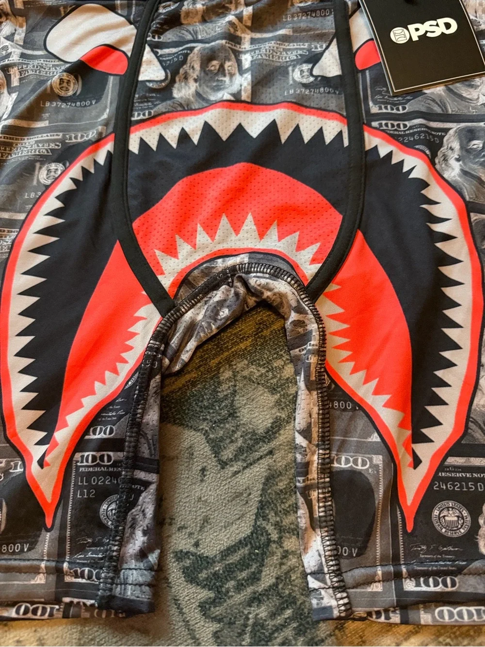 PSD Wareface Stretch Boxer Briefs money size XL black red